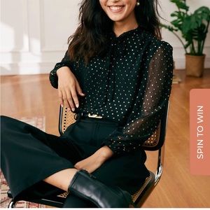 NWT Rihoas Black and Gold Blouse sz S